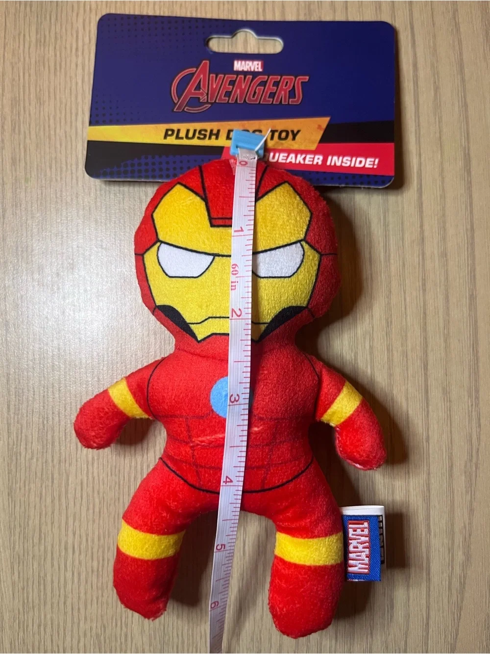 Marvel Avengers Iron Man Plush Dog Toy Squeaker NWT 6 Inch